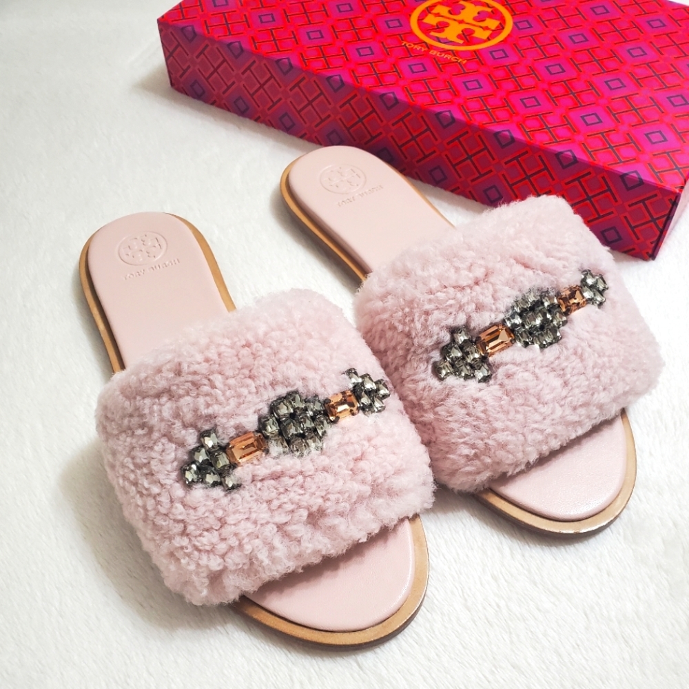 Tory Burch Shearling slides